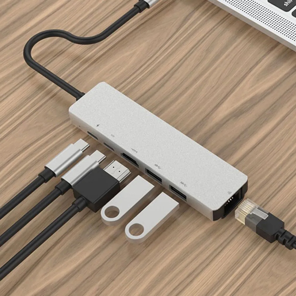 6 σε 1 USB-C Docking Station με Θύρες HDMI 4K, Ethernet, USB 3 & Type-C